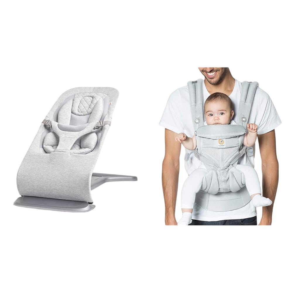 Evolve 3-in-1 Bouncer & Omni 360 All-Position Baby by ergobaby carrier